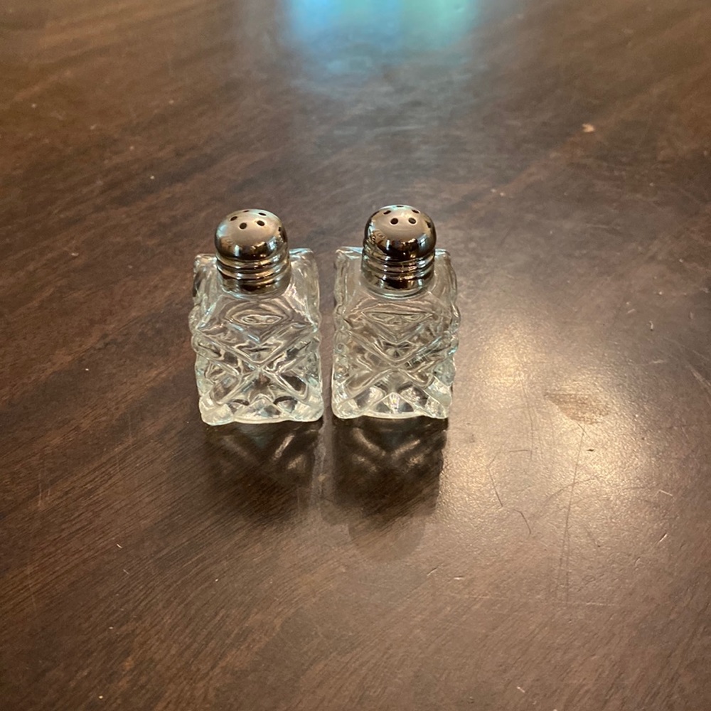 Glass salt and pepper shakers